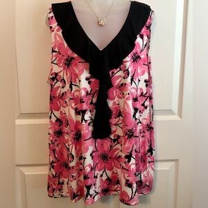 ELAN + GRACE FLORAL BLOUSE 2X NWT